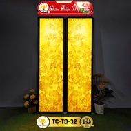 Lotus Altar Lamp Bamboo Tree Printed Bamboo Painting Duo TRUTH THIEN BEAUTY, Hanging Painting for Wo