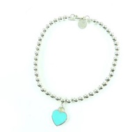 Excellent condition TIFFANY & Co. Tiffany Return to Tiffany Tiffany Blue Heart Tag Beaded Bracelet, 