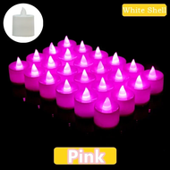 {FGYKJYJK} 50x Colorful LED Flameless Candle Light Battery Operated Tealight Switch Candles Flameles