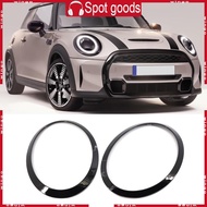 WIN 2Pcs Jet Black Headlight Trim Ring for MINI F55 F56 F57 13-17 51712355791 51712355798 Left Right