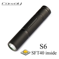 Lampu Suluh Convoy S6 dengan Luminus SFT40 Led Linterna 18650 Mini Torch EDC Flash Light Lampu Meman