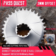 PASS QUEST-Round Narrow Wide Chainring for GXP, Direct Mount Crank, Gravel Bike, Mountain Bike, 28-38T, 3mm Office AERO