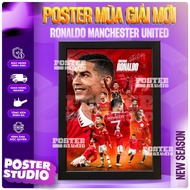 RONALDO MU poster photo frame includes 2 sizes for A5 tabletop (18cm x 24cm), A4 wall hanging (24cm 