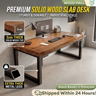 𝙍𝙚𝙖𝙙𝙮 𝙎𝙩𝙤𝙘𝙠 Solid Wood Office Table Metal Legs Computer Desk Meja Belajar Dining Table Wooden Deskto
