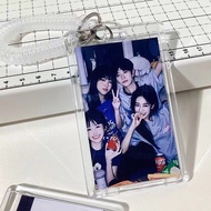 In-stock acrylic card holder with matching transparent keychain3Small card, bus card, meal card, cam