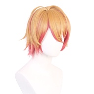 Anime Oshi No Ko Aqua Cosplay Wig Hoshino Akuamarin Short Wig Yellow Pink Wig Cosplay Hair Cos Party