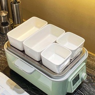 【A Happy】 High Temperature Resistant Ceramic Steaming Bowl Rectangular Electric Steamer Special Use