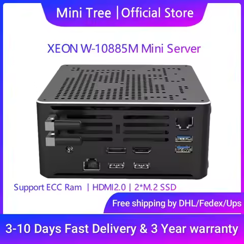 Intel Xeon 2176M ECC RAM Win11 Mini Gaming PC 2*DDR4 NVME 2Lans Office Gamer Desktop Mini Computer 2