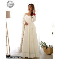 Georgette White Anarkali gown Suit By Innaya Fabrics