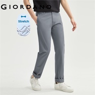 WGBGiordano Men Pants Cotton Khaki Pants For Men Stretchy Low Rise Slim Tapered Khakis Slim Fit Trou