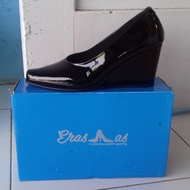 SEPATU KERJA PSK WEDGES GLOSSY HAK 7-9 CM BHAYANGKARI PERSIT PIA JALA