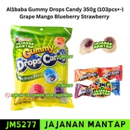 Halal Al1baba Gummy Drops Candy 350g (103pcs+-)Grape Mango Blueberry Strawberry Jm5277