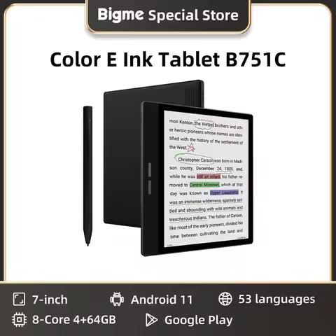 BIGME B751C 7-inch Ebook Reader, E-ink Electronic Book ereader, Portable e-book reading Tablet, Andr