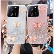 Case Xiaomi13T Xiaomi 13T Pro 5G Spot new mobile phone case flash three-dimensional butterfly Xiaomi13T Pro 5G soft shell back cover with hanging beads