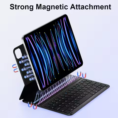 WiWU Strong Magnetic Adsorption Keyboard for iPad Air 6 M2 Lightweight Bluetooth 5.3 Keyboard for iP