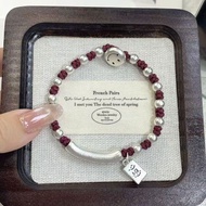 [With Certificate Steel Seal] 999 Pure Silver-Plated Good Luck GOODLUCK Smiley Face Bracelet I Want 