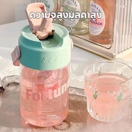 800ml Portable Water Glass Sports/Student – High Straw With Tea Cup