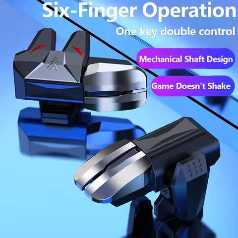 S1 Mobile Phone Game Trigger Gamepad Joystick 6-Finger Aim Shooting L1 R1 Key Button Game Fingertips