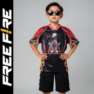 Baju FF Jersey FF Free Fire Oversize Anak & Dewasa Full Print Gratis Nama Logo Sponsor