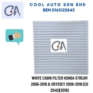 🔥READY STOCK 🔥WHITE CABIN FILTER HONDA STREAM 2006-2016 & ODYSSEY 2008-2016 (CG 2540)(3019)