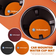 2Pcs Car Coaster Water Cup Slot Non-Slip Mat For Volkswagen VW Golf 4 5 6 7 MK4 Polo Scirocco CC Jet