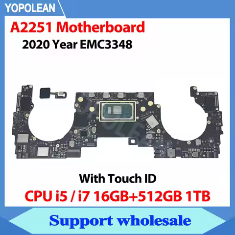 For MacBook Pro Retina 13" A2251 Motherboard Logic Board With Touch ID 820-01949-A i5 i7 Fully worki