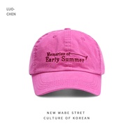 Korean Version All-Match Girl Barbie Pink Letter Embroidered Peaked Hat Female Summer Sunshade Washe