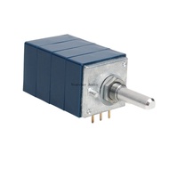 Nvarcher 1ชิ้นญี่ปุ่น ALPS เปลือกสีฟ้า RK27 Quad Balance Volume Potentiometer ครึ่งแกน25mm10KA 50KA 