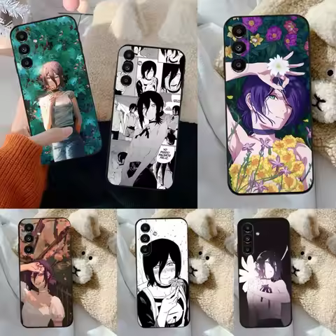 Chainsaw Man Reze Phone Case For Samsung S24,23,22,30,21,10,9,Ultra,Plus,Lite,FE,5G Black Soft Case
