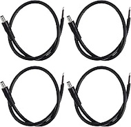 4pcs DC5521 Power Pigtails Cables, 16AWG 36V 5.5 x 2.1mm DC Male Plug to Bare Wire Open End Cables f