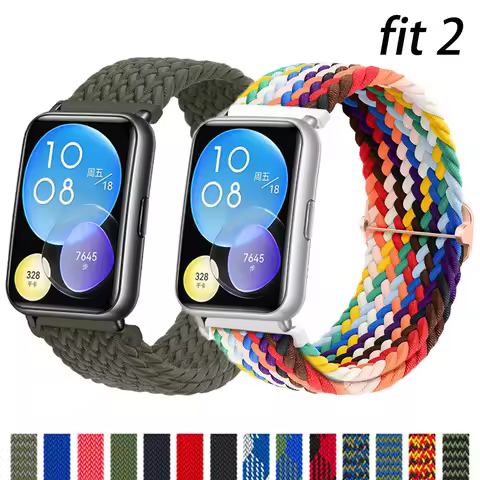 Band for HUAWEI watch fit 2 strap accessories braided solo loop bracelet wristband replacement belt 