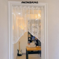 ANGINGBAO4Q Kitchen Curtains, Short Butterfly Window Curtain, Fashion Lace White Curved Half Curtain