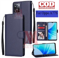 OPPO A77S Leather Flip Cover Wallet Case Kulit - Casing Dompet Case Wallet Leather Flip Case OPPO A7