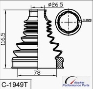 Inner CV Boot C-1949 For XC60 XC90 2.0T 8AMT 2019-2022