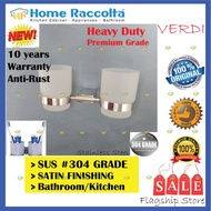 SUS304 Stainless Steel Twin Cup Tumbler Holder Wall Mounted Toothbrush Holder Verdi Bathroom Double 