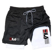Men's Compression Shorts, 2 In 1 Double Layer Breathable Sports Shorts For Summer Gym, Quick Drying 