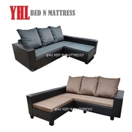 YHL New Semi Fabric 3 Seater With Ottoman L Shape Sofa