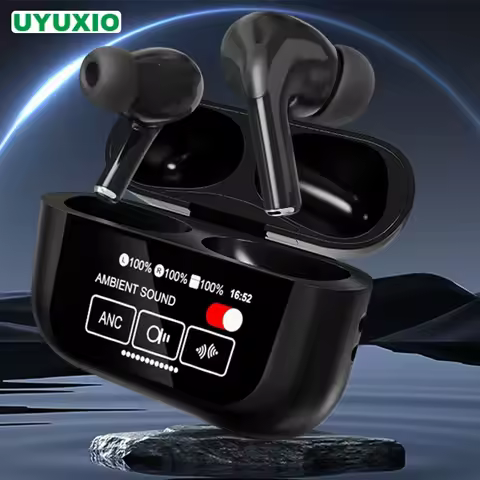 UYUXIO TWS AI Translator Earphone with Screen Real Time Translation Earbuds with 144 Languages Headp