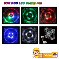 RGB LED 8CM Desktop Casing Fan Silent Fan Cooling Fan Desktop PC Computer