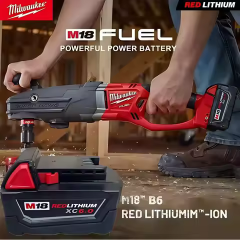 Genuine Milwaukee M18 FUEL 6.0Ah 18V Battery 18650 M18B6 M18B5 Suitable for Milwaukee Power Tools Re