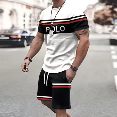 New Style Summer Quick-Drying O-Collar Camouflage Print Set Classic Men's Sports Short Sleeve And Sh