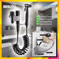 BESUTO High-Pressure Shower for Bathroom Toilet Bidet Faucet Hand Held Double Outlet Angle Valve Bid