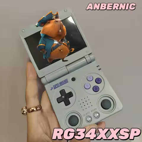 ANBERNIC RG34XXSP Flip Handheld Game Console 3.4 inch IPS Screen Linux 64-bit WIFI Collapsible Retro
