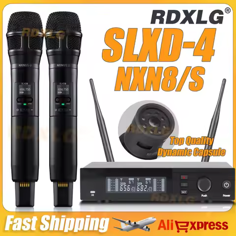 Top Quality！SLXD-4/NXN8S Professional Dual Wireless Microphone Stage Performance 2 Channels 600MHz K
