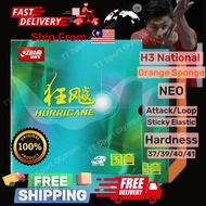DHS Hurricane 3 National NEO Orange Sponge Sticky Elastic Rubber H3 红双喜狂飙3国套橙海绵尼傲 Table Tennis 乒乓运动 