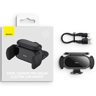 Baseus ที่ตั้งอัตโนมัติไฟฟ้าแบตเตอรี่พลังงานแสงอาทิตย์ที่วางโทรศัพท์ในรถที่หนีบมือถือรถ GPS รองรับกา