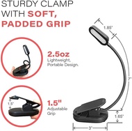 FavorMax Clip On Reading Light Cordless Portable Clip On Lights, Day Light Reading Touch Study Lamps Table Desktop with Adjustable Lightness, Flexible 360° USB Lamp for Home Office Bedroom battery lamp