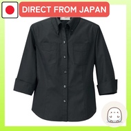 Aitoz Women's Three-Quarter Sleeve Button-Down Shirt 5L Black AZ8612040105L