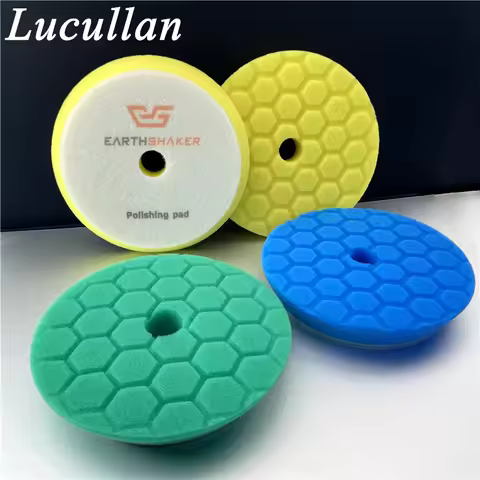 Lucullan 6 Inch Car Care Cutting Polishing and Finshing Pad Beveled Hex-Logic Sponge For Buffer Poli