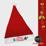 【摩達客】耶誕派對-聖誕快樂繡字絨毛面大聖誕帽